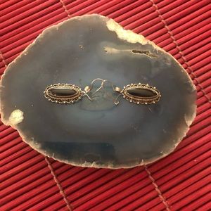 Sterling silver earrings with onyx